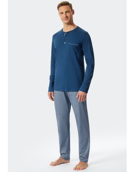 Schiesser Pyjama lang blue 176684 52/L