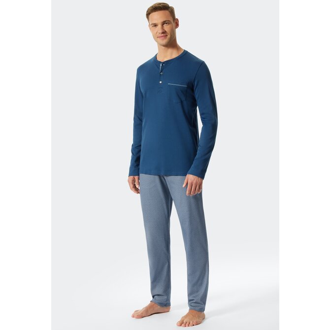 Schiesser Pyjama lang blue 176684 52/L