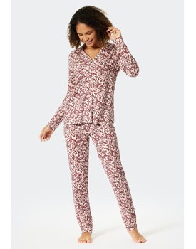 Schiesser Pyjama lang plum 176996 44/XXL