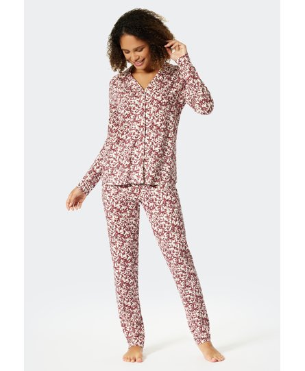 Schiesser Pyjama lang plum 176996 42/XL