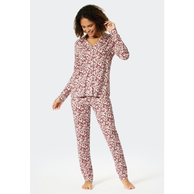 Schiesser Pyjama lang plum 176996 40/L