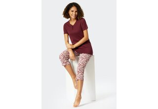Schiesser Pyjama 3/4, korte mouw plum 176994 46/3XL