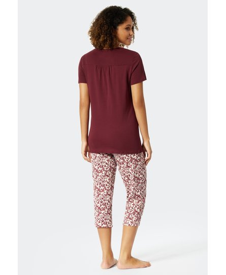 Schiesser Pyjama 3/4, korte mouw plum 176994 46/3XL