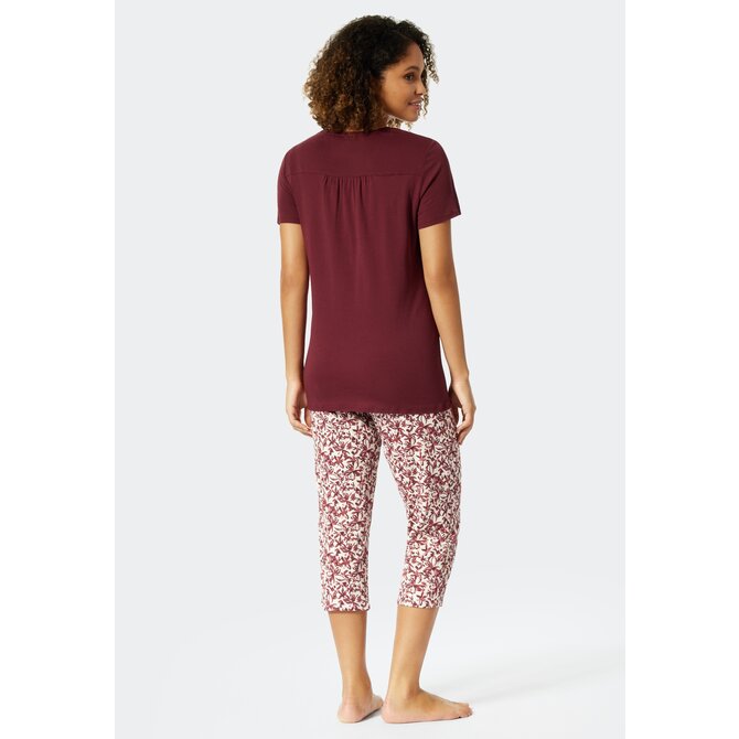 Schiesser Pyjama 3/4, korte mouw plum 176994 46/3XL