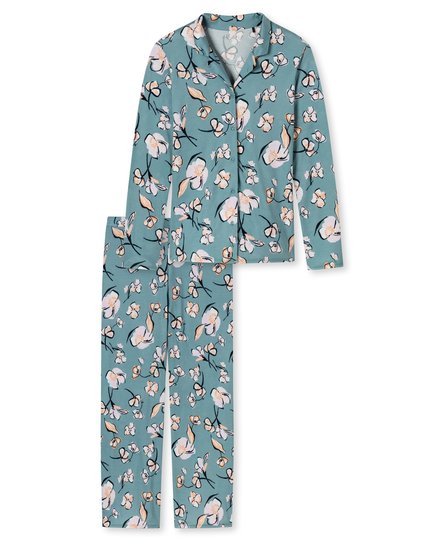 Schiesser Pyjama lang bluegrey 176983 38/M