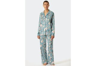 Schiesser Pyjama long gris bleu 176983 38/M
