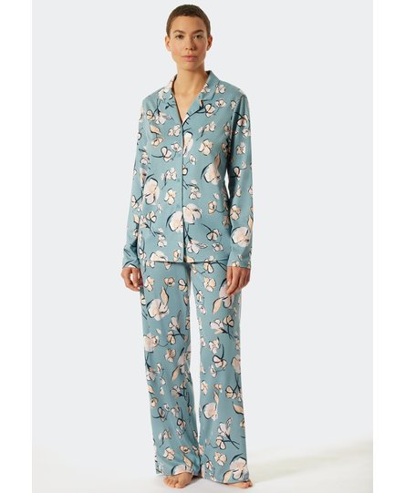 Schiesser Pyjama lang bluegrey 176983 38/M