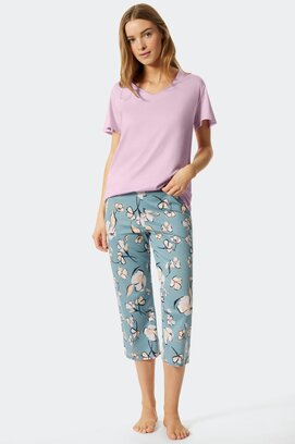 Schiesser Pyjama 3/4, manches courtes gris bleu 176982 46/3XL