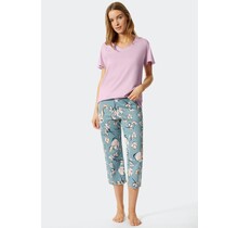 Schiesser Pyjama 3/4, manches courtes gris bleu 176982 40/L