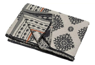 David Fussenegger LINO Plaid en lin "Häkelmuster" anthracite 200x135cm