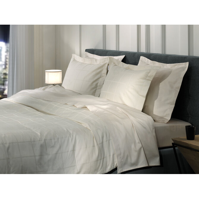 Heckett & Lane Diamante Housse de Couette 240x200/220 Blanc Cassé