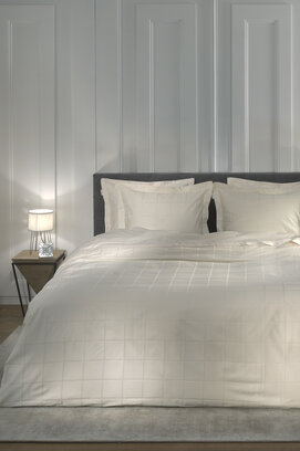 Heckett & Lane Diamante Housse de Couette 140x200/220 Blanc Cassé