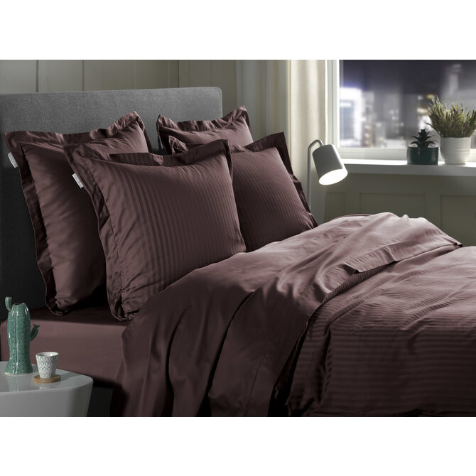 Heckett & Lane Banda Dekbedovertrek 140x200/220 Marsala Brown