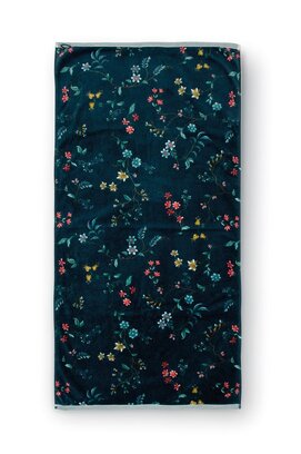 Pip Studio Les Fleurs Serviette de bain - Bleu foncé 70 x 140 cm