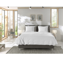 Jaune Chambray Housse de couette 140x200/220 Blanc