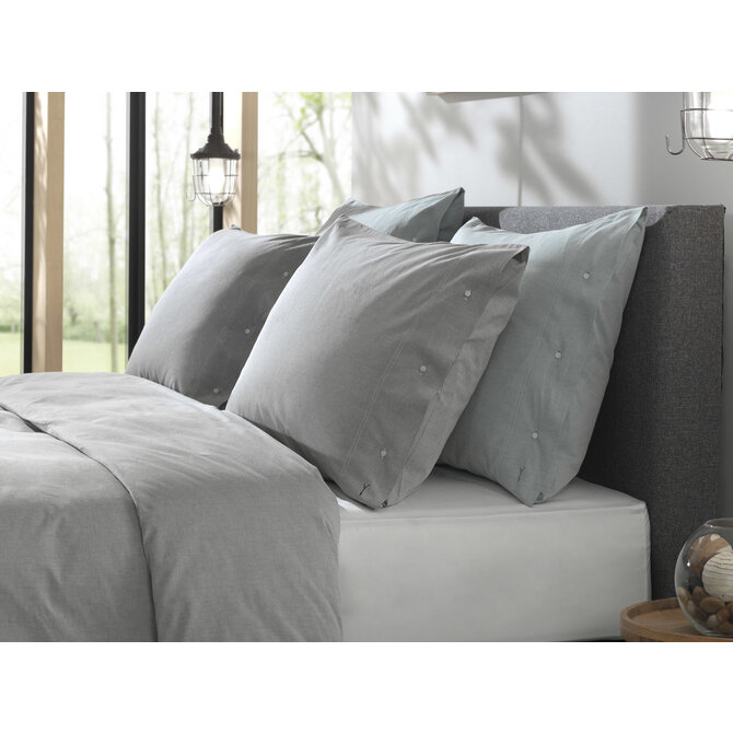 Yellow Chambray Dekbedovertrek 140x200/220 Dark Grey