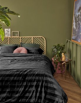 At Home by Beddinghouse Soft Shine Dekbedovertrek - Black 200x200/220 cm