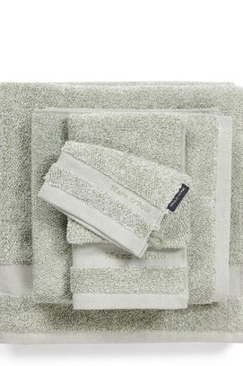 Marc O'Polo Melange Washandje Green/Off White 16x22