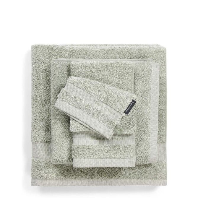 Marc O'Polo Gant de toilette en mélange vert/blanc cassé 16x22