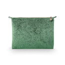 Pip Studio Pip Cosmetic Flat Pouch Large Velvet Quilted  Green 30x22x1cm