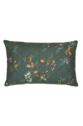 Pip Studio Kawai Flower Coussin matelassé Vert foncé 45x70 cm