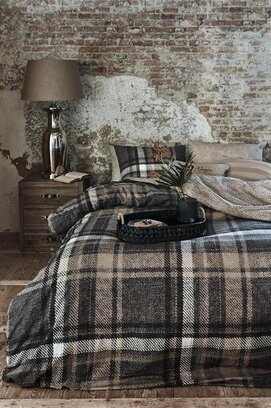 Rivièra Maison Cozy Check Dekbedovertrek 140x200/220 cm   Brown