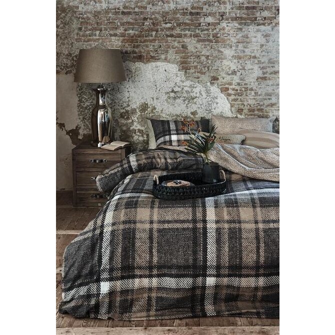 Rivièra Maison Cozy Check Dekbedovertrek 140x200/220 cm   Brown