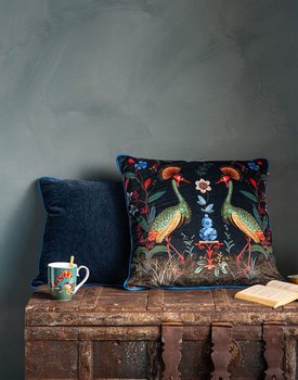 Pip Studio Cushion Flirting Birds Dark Blue 60x60cm