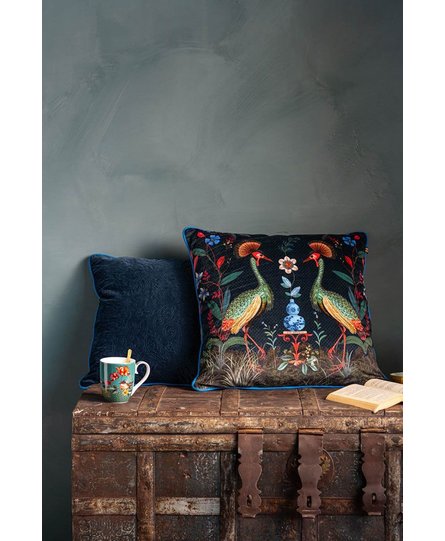 Pip Studio Cushion Flirting Birds Dark Blue 60x60cm