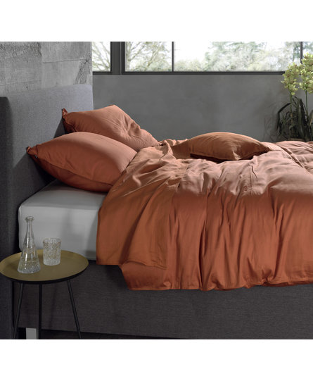 Zo! Home Satinado Dekbedovertrek 140x200/220 Copper Orange