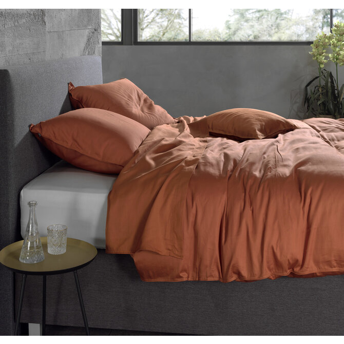 Zo ! Home Satinado Housse de couette 140x200/220 Copper Orange