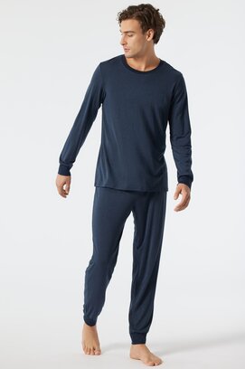 Schiesser Pyjama Long dark blue 178114 54/XL