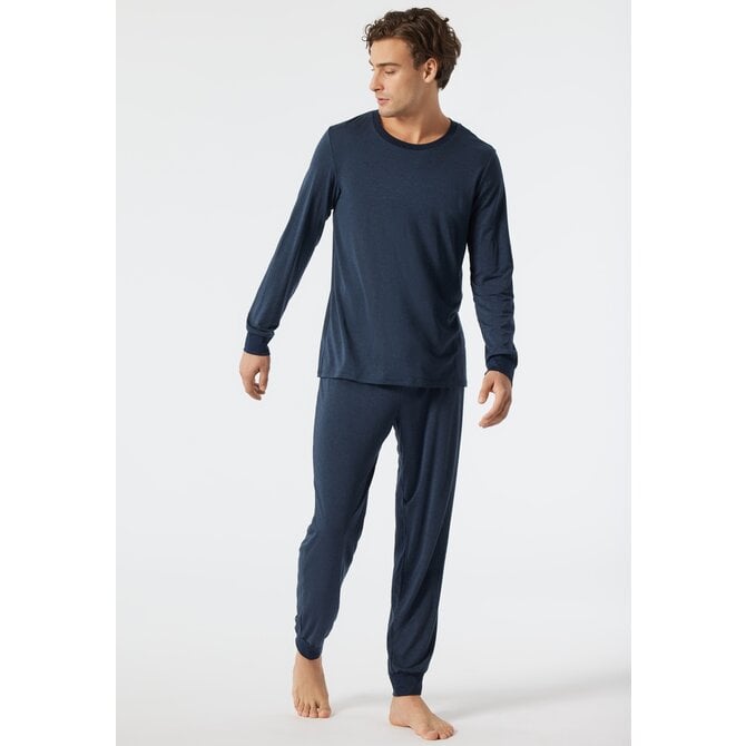 Schiesser Pyjama long bleu foncé 178114 54/XL