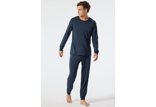 Schiesser Pyjama long bleu foncé 178114 52/L