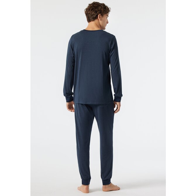 Schiesser Pyjama long bleu foncé 178114 50/M