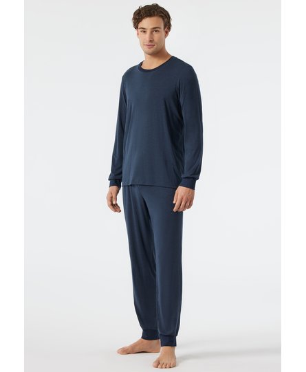 Schiesser Pyjama Long dark blue 178114 50/M