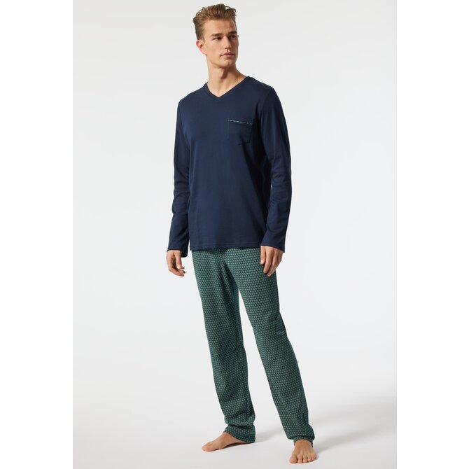 Schiesser Pyjama long bleu foncé 178110 56/XXL