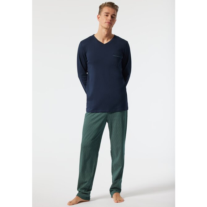 Schiesser Pyjama long bleu foncé 178110 56/XXL