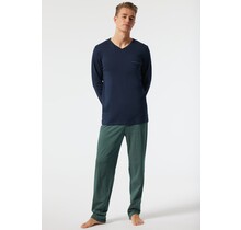 Schiesser Pyjama long bleu foncé 178110 54/XL
