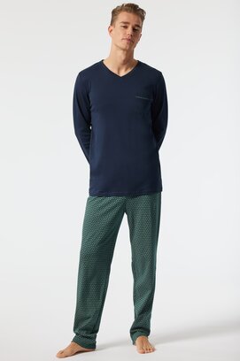Schiesser Pyjama Long dark blue 178110 54/XL