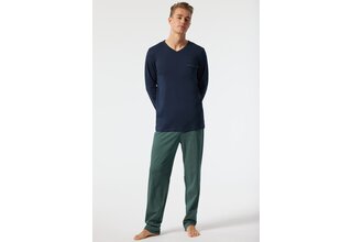 Schiesser Pyjama long bleu foncé 178110 54/XL