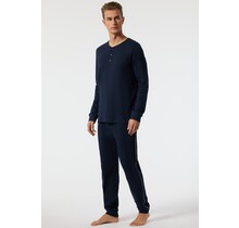 Schiesser Pyjama Long bleu foncé 178109 54/XL