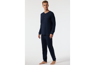 Schiesser Pyjama Long dark blue 178109 54/XL