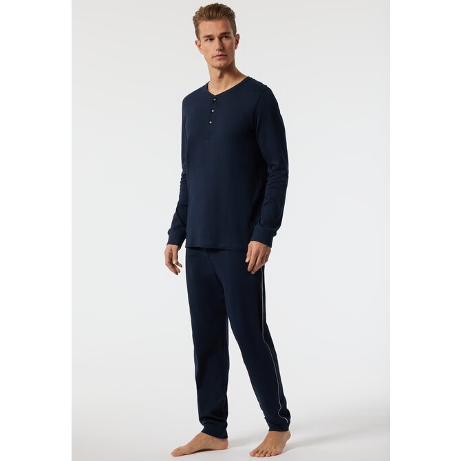 Schiesser Pyjama Long bleu foncé 178109 54/XL