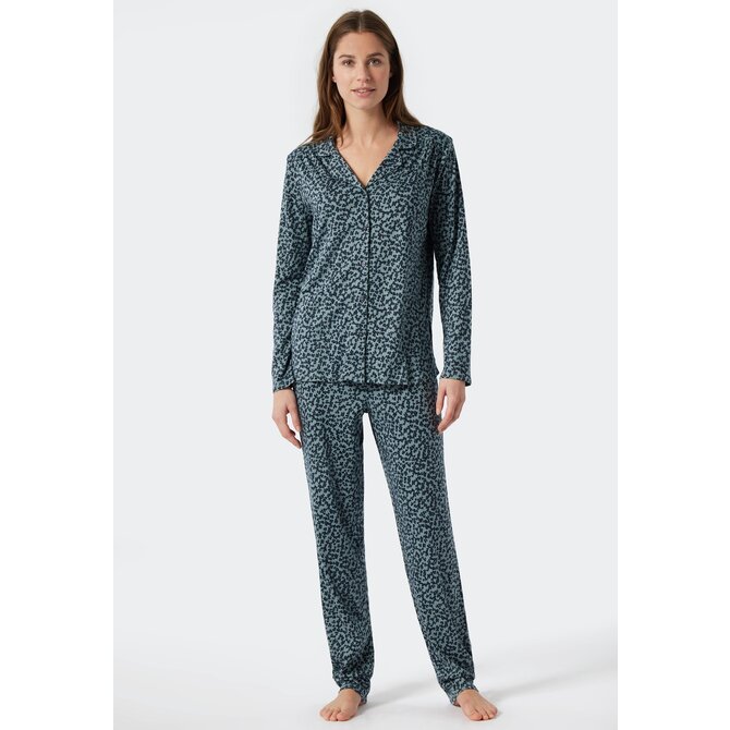 Schiesser Pyjama long 178056 bleu foncé 44/XXL