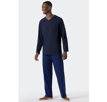 Schiesser Pyjama Long royal blue 178096 54/XL