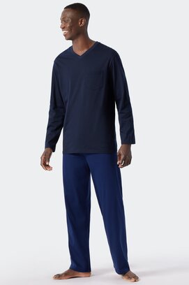 Schiesser Pyjama Long royal blue 178096 54/XL