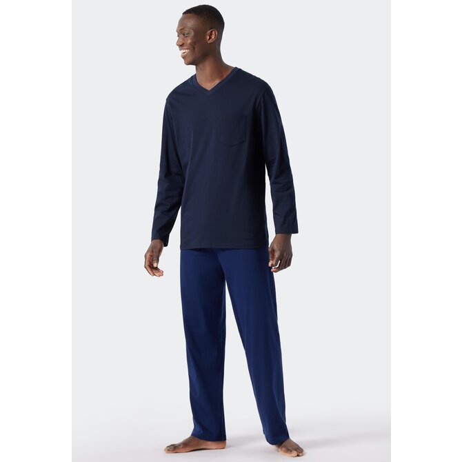 Schiesser Pyjama long bleu royal 178096 54/XL