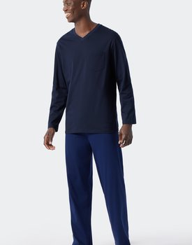 Schiesser Pyjama Long royal blue 178096 50/M