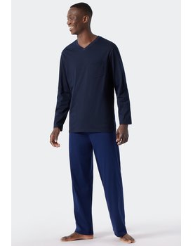 Schiesser Pyjama Long royal blue 178096 48/S